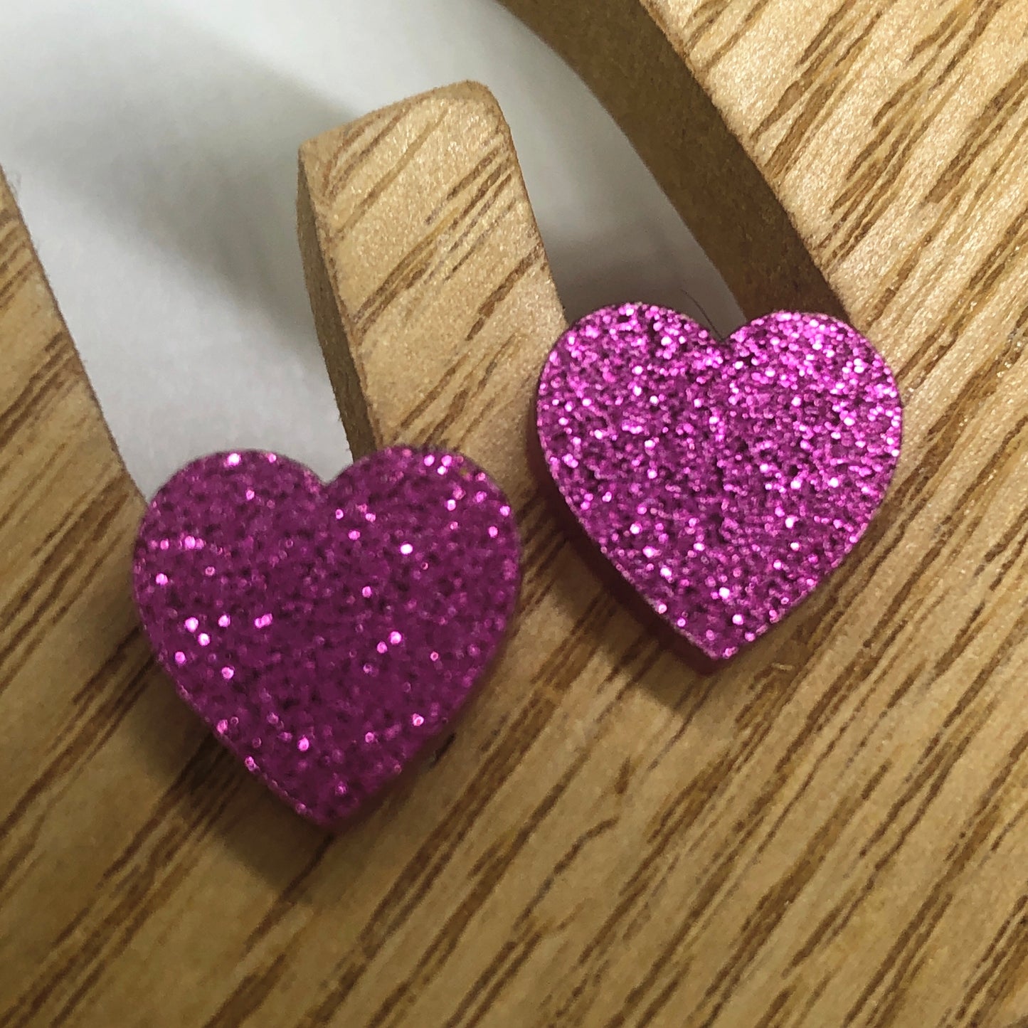 Heart stud earrings (various colours and finishes)