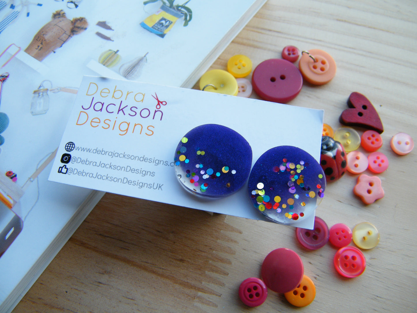 Big Purple Ones - oversized resin stud earrings