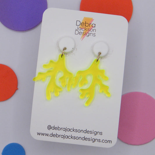 Neon coral earrings