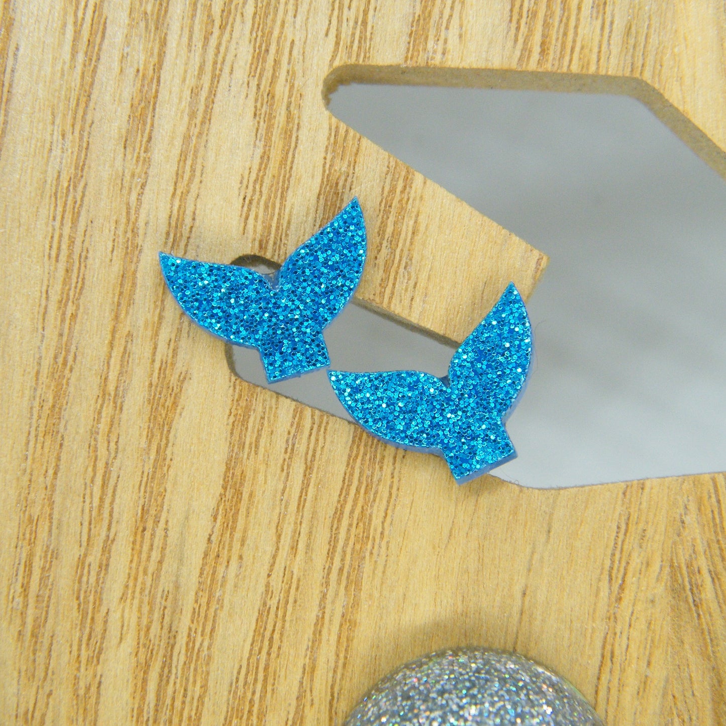 Mermaid tail stud earrings