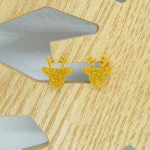 Load image into Gallery viewer, Gold deer stud earrings