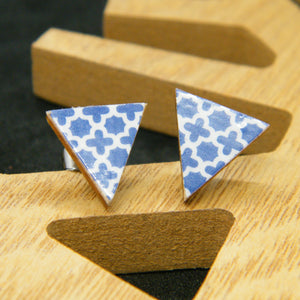 Navy Quartefoil stud earrings