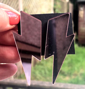 Big lightning bolt stud earrings