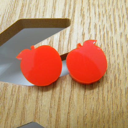 Red apple stud earrings