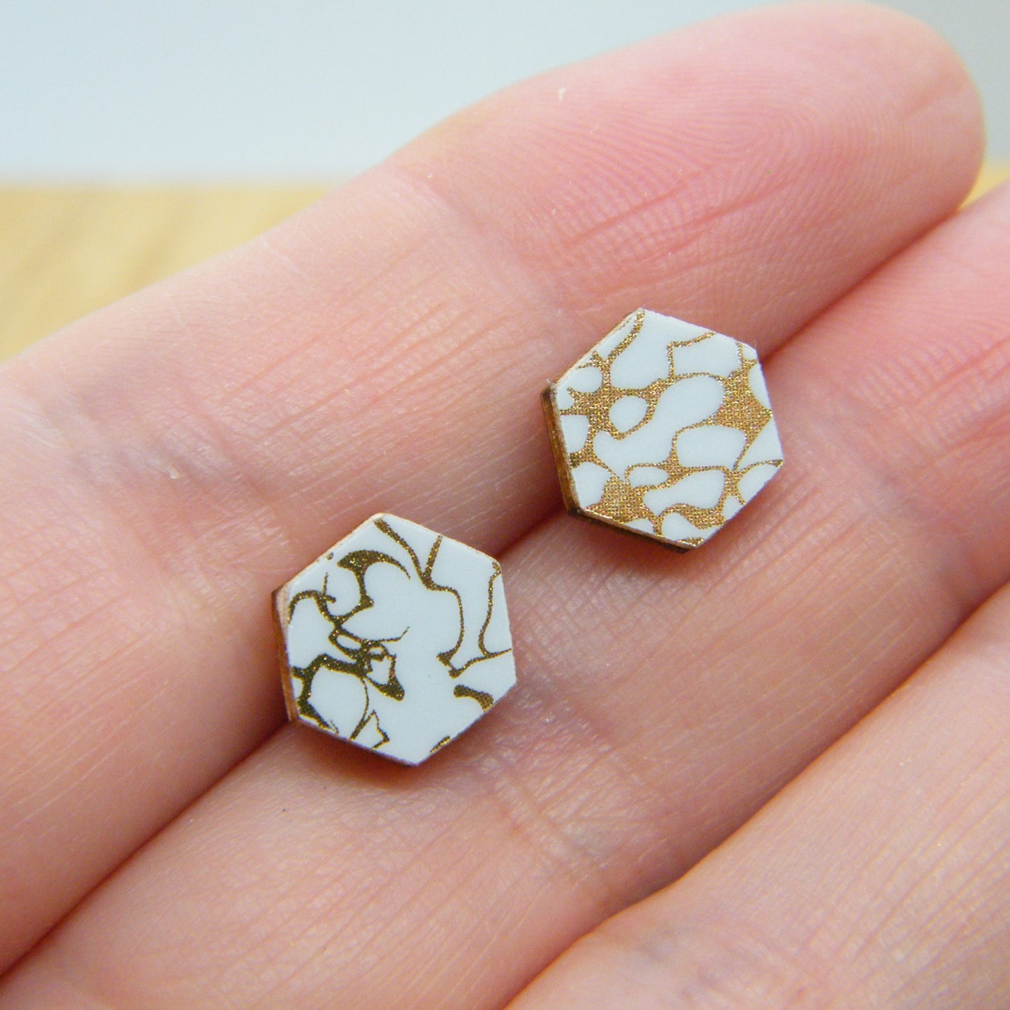 Gold Marble earrings