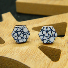 Load image into Gallery viewer, Festival Vibes hexagon stud earring