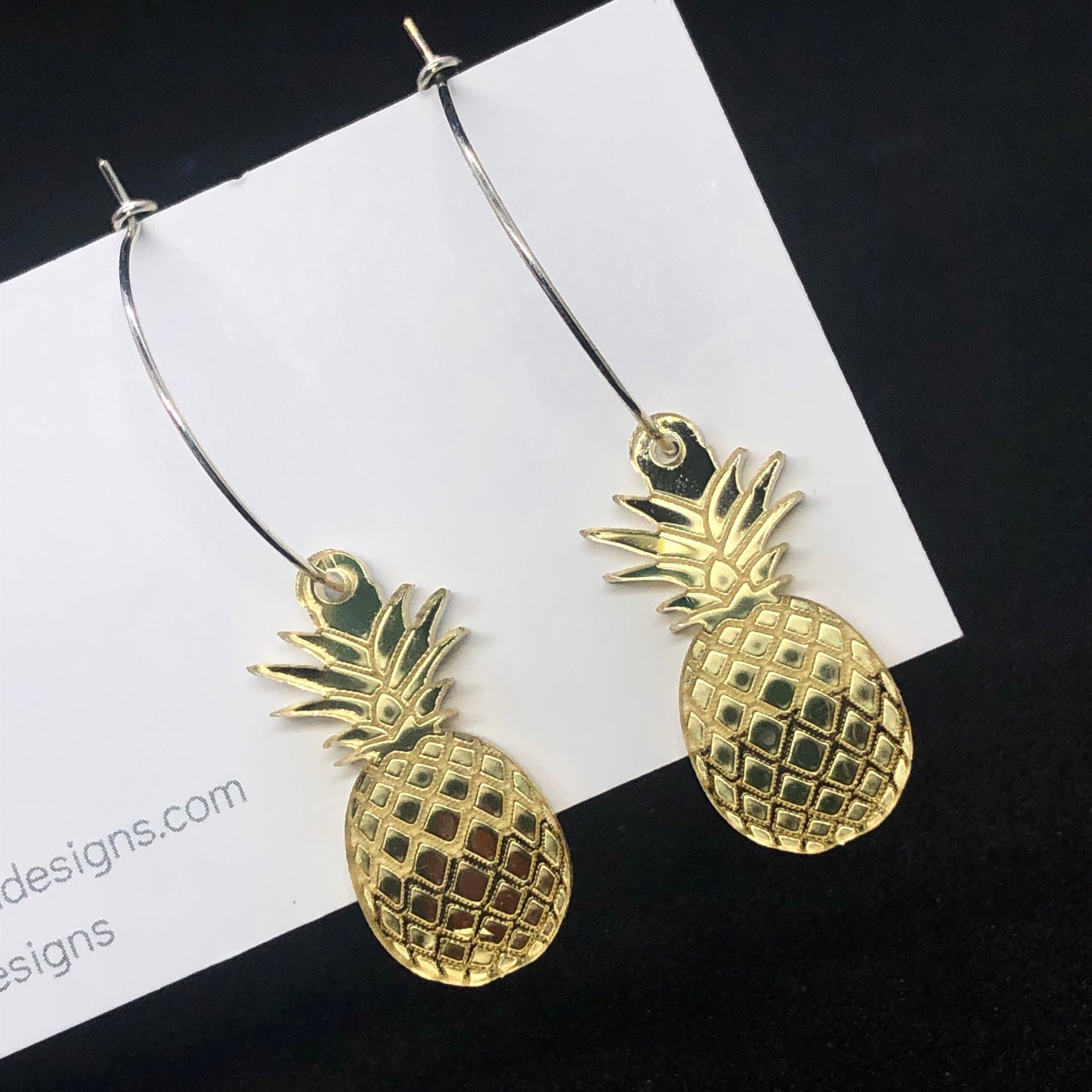 Gold pineapple hoop earrings