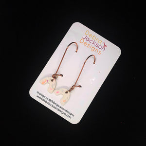 Rose gold terrazzo arch earrings