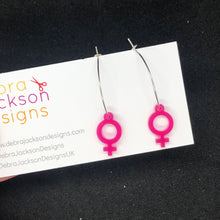 Load image into Gallery viewer, Pink Venus hoop earring