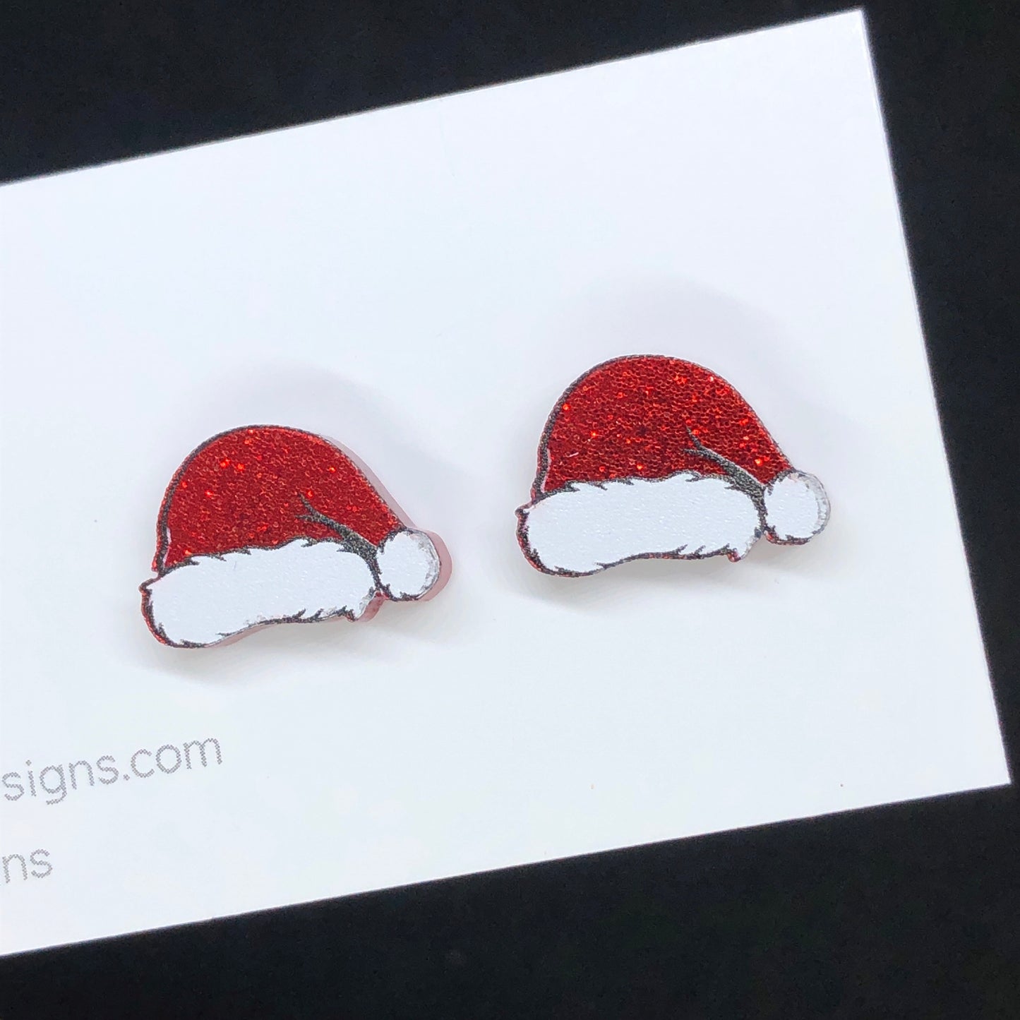 Santa hat stud earrings