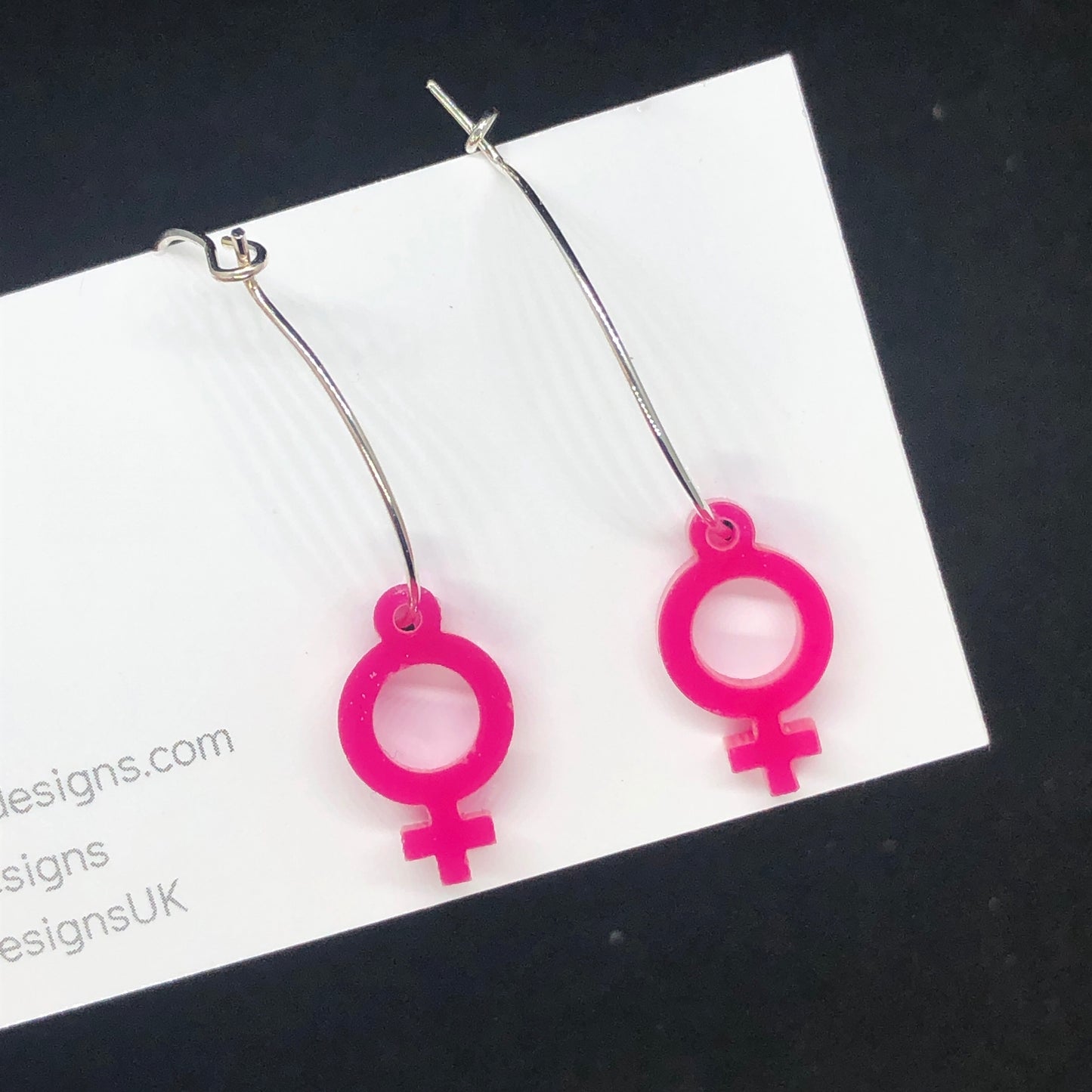 Pink Venus hoop earring