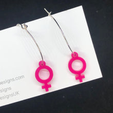 Load image into Gallery viewer, Pink Venus hoop earring