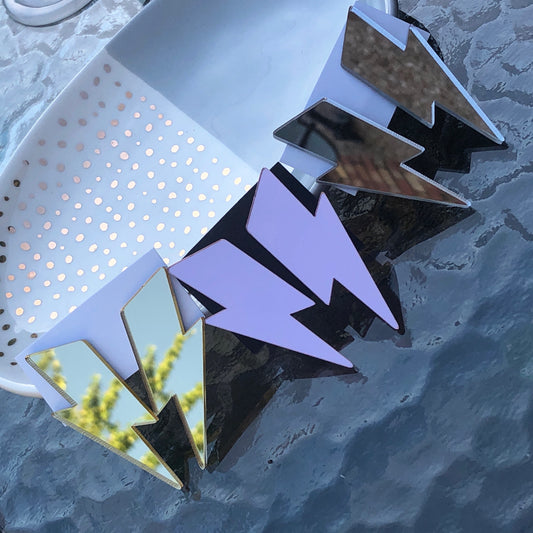 Big lightning bolt stud earrings