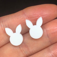 Load image into Gallery viewer, White bunny stud earrings