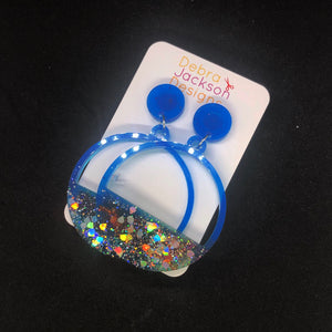 Blue galaxy earrings