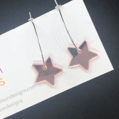 Mini star hoop earring (available in pink, gold and silver)