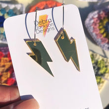 Load image into Gallery viewer, Lightning bolt hoop earring (available in gold, silver and pink)