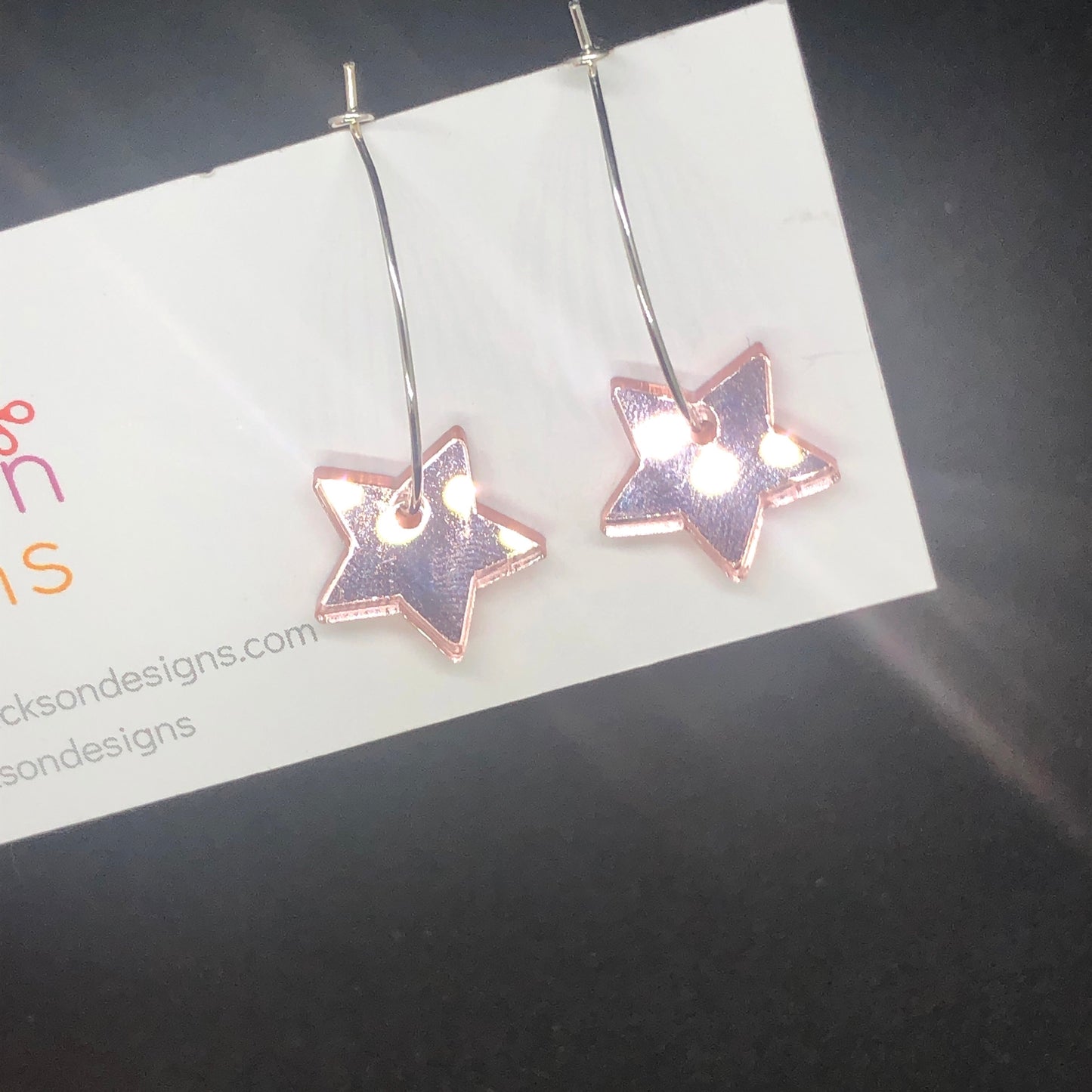 Mini star hoop earring (available in pink, gold and silver)