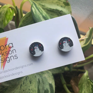 Snowman stud earrings