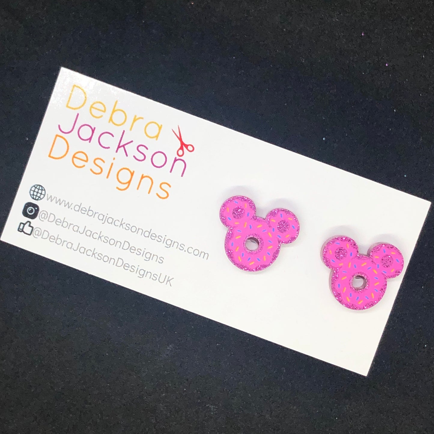 Mouse doughnut stud earrings